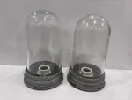 Set Of 2 Vintage Steber Industrial Glass Light Fixture. Fixed Price $159.61.