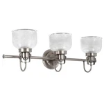 Archie 3-LIGHT Antique Nickel Bathroom Vanity Fixture By Progress. Fixed Price $94.95.