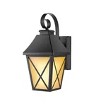 Hampton Bay 16.3 In Midnight Black Led Outdoor Flicker Flame Wall Lantern Sconce. Fixed Price $78.80.