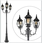 Lutec Led Outdoor Post With Triple-head, Hardwired Vintage Street Lights F. Fixed Price $100.00.
