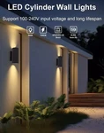 Rgbcw Modern Wall Lights, 16W Led Cylinder Up Down. Fixed Price $49.99.