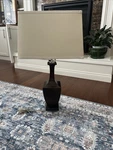 Contemporary Lamp /oversized Rectangle Linen Shade Uttermost Lighting. Fixed Price $100.00.
