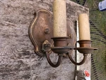 Antique Victorian Art Deco Brass Wall Sconce Pair. Fixed Price $75.00.