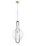 14" Textured Glass Pendant Light Fixture Black/aged Brass By Quorum 89-14-6980. Fixed Price $390.00.