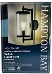 Hampton Bay Lisbon 15.88 In. 1-LIGHT Outdoor Wall Sconce (black, Clear Glass). Fixed Price $49.99.