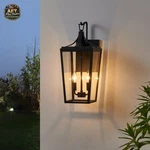 Winston Porter 2 Light Black Outdoor Wall Lantern Sconce. Fixed Price $114.99.