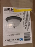 Kichler 8111NI Flush Mount Round Glass Ceiling Lighting, Brushed Nickel 2-LIGHT. Fixed Price $24.99.