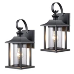 Designers Impressions Twin Pack 73478 Black Outdoor Patio/porch Wall Mount Ex.... Fixed Price $138.39.