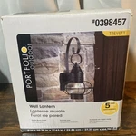 Portfolio Outdoor Trevett Wall Lantern Matte Black Finish #0398457 Open Box. Fixed Price $19.00.
