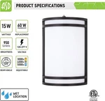 Asd Led Outdoor Wall Light Fixture Half Cylinder Sconce 10" 15W (120-277V) 950. Fixed Price $40.00.