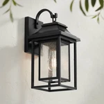 John Timberland Cecile 15 1/4" Black Box Lantern Outdoor Wall Light. Fixed Price $199.99.