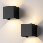 Easyusahome 15W Outdoor Wall Light 2 Pack Square Led Sconce Black Open Box. Fixed Price $24.99.