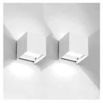 Set Modern White Outdoor Wall Sconces Led, Waterproof, 12W. Fixed Price $36.00.