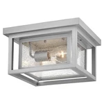 Hinkley Lighting Republic 2LT Outdoor Flush Mount, Nickel/clear Seedy - 1003SI. Fixed Price $203.15.