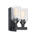 Craftmade Chicago 10 In. 2-LIGHT Flat Black Wall Sconce W/ Clear Seeded Glass. Fixed Price $20.00.