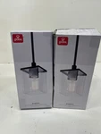 Lot Of 2 Globe Dakota 1-LIGHT Pendant Matte Black Clear Seeded Glass. Fixed Price $59.99.