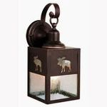 Burnished Bronze Moose Outdoor Wall Light Seeded Glass Forest Cabin Lodge Lamp. Fixed Price $94.99.