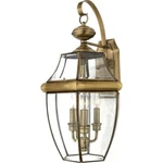 Quoizel NY8318A Outdoor Lantern, 3X60W Candelabra Sockets, Antique Brass Finish. Fixed Price $97.00.