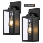 -hukoro 1-LIGHT 17.25 In. Matte Black Outdoor Wall Lantern Dusk To Dawn 2-PACK. Fixed Price $50.00.