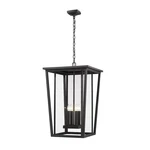 Z-lite Seoul 4 Lt Outdoor Chain Mount Ceiling Fixture, Black/clear 571CHXXL-BK. Fixed Price $1230.80.