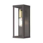 Livex Gaffney 1 Lt Outdoor Ada Medium Wall Lantern, Bronze/gold/clear 28032-07. Fixed Price $119.96.