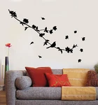 Vinyl Wall Decal Silhouette Beautiful Bird On Branch Flowers Stickers (2419IG). Fixed Price $29.99.