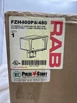 Rab FZH400PS/480 400W Mh 480VHPF Pulse Start + Lamp Trunnion Bz Open Box. Fixed Price $128.00.
