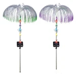 Collections Etc Solar Powered Color-changing Flower Light Stakes Of 2 Purp. Fixed Price $16.99.