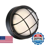 Faymart Lighting 8" Round Bulkhead Led Oil Rubbed Bronze - Nautical Outdoo. Fixed Price $48.77.