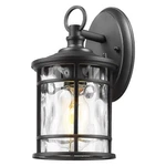 Emliviar 1-LIGHT Outdoor Wall 11.4 Inch Pack, Black Water Ripple Glass. Fixed Price $76.99.