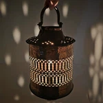 Vintage Moroccan Pierced Copper Lantern Candle Holders Boho Hollywood Regency. Fixed Price $109.95.
