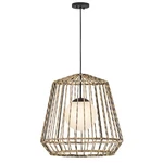 Hinkley Lighting Arlen 1LT 24" Outdoor Hanging Pendant, Black/rattan - 10394BK. Fixed Price $844.99.