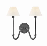 Hinkley Greta 15 1/2"H Blackened Brass 2-LIGHT Wall Sconce Brand New. Fixed Price $280.00.