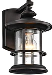 Oil Rubbed Bronze Outdoor Light Fixture Wall Mount, Clear Seedy Glass Exterior. Fixed Price $72.99.