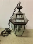 Vintage Quoizel Brass And Beveled Glass Hexagonal Lantern Mid/late 20TH Century. Fixed Price $85.00.