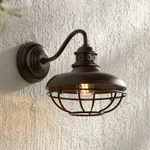 Franklin Park Industrial Outdoor Wall Light Fixture Oil Rubbed Bronze Cage 9". Fixed Price $74.95.