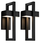 Lucky Monet 06FTL0247BKK 16.5 Black Led Outdoor Wall Sconce 2-PACK New. Fixed Price $79.00.