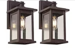 Jushua 2-PACK Dusk To Dawn Outdoor Bronze Lantern Sconces With Glass Shade. Fixed Price $39.99.