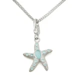 Women's Silver 925 Sterling Chain Pendant Synthetic Glass Sea Blue - Dail. Fixed Price $36.90.