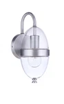 Satin Aluminum One Light Outdoor Wall Mount From The Sivo Collection. Fixed Price $79.80.