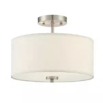 Meridian Light 13" Wide Semi-flush Drum Ceiling Fixture Brushed Nickel. Fixed Price $44.99.