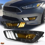 15-17 Ford Focus Amber Lens Bumper Fog Light/lamp+black Led Drl Bezel Pair. Fixed Price $113.30.
