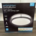Enbrighten Double Ring Flush Mount Light Fixture, 14 Inches. Fixed Price $10.00.