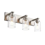 Brushed Nickel Bathroom Vanity Over Mirror, 3-LIGHTS Metal Wall Lightin.... Fixed Price $156.28.