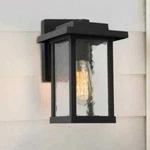 Lnc Craftsman 1 Textured Black Outdoor Wall Lantern Water Glass Shade Traditio. Fixed Price $34.99.
