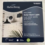 Harbor Breeze Solar Barn Light 10.63-IN Black Outdoor Wall #4145431 Nib. Fixed Price $55.98.