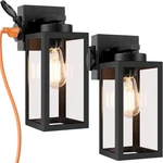 2-PACK Porch Lights Outdoor Wall Lantern,black With Outlet. Fixed Price $61.35.