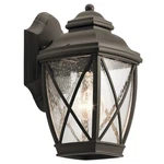 Kichler Tangier Outdoor Wall 1LT 5.75X10.25", Olde Bronze, Clear Seed - 49840OZ. Fixed Price $104.97.