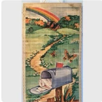 1985 Vintage Scroll Calendar Reversible Wall Hanging Rainbow 80S Giftco Inc. Fixed Price $27.00.