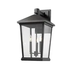 Z-lite Beacon 3 Light Outdoor Wall Sconce, Black/clear Beveled 568XL-BK. Fixed Price $800.00.